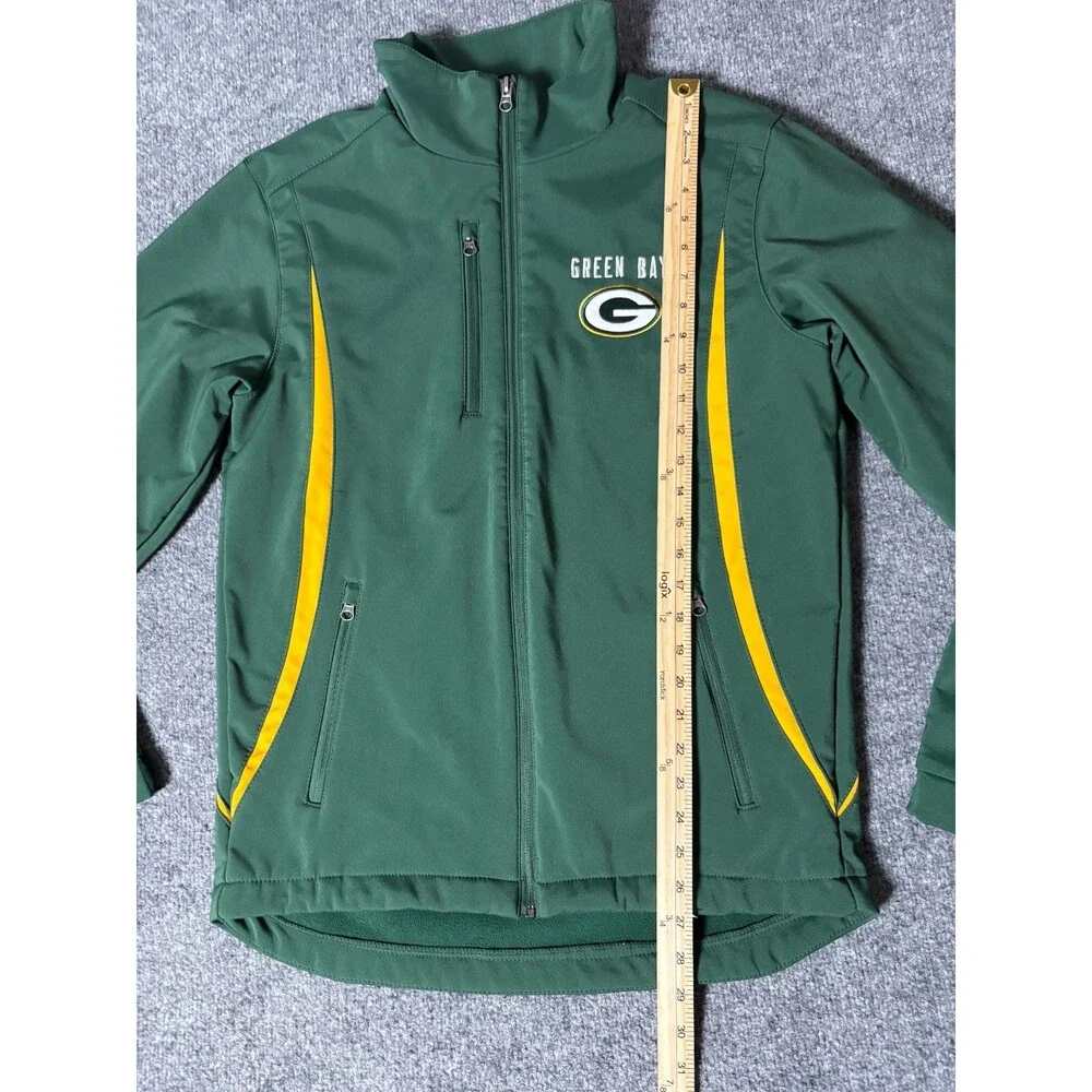 Green Bay Packers Jacket mens Small Full Zip Green Long Sleeve Zip Pockets